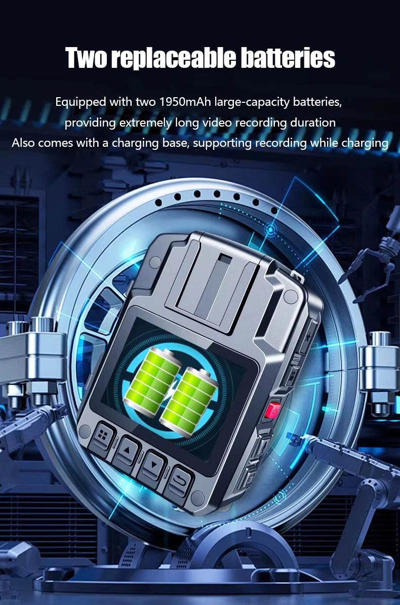police body camera with dual battery